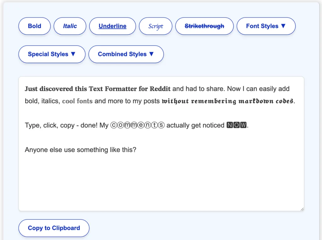 Example of Reddit Post formatted with this tool.