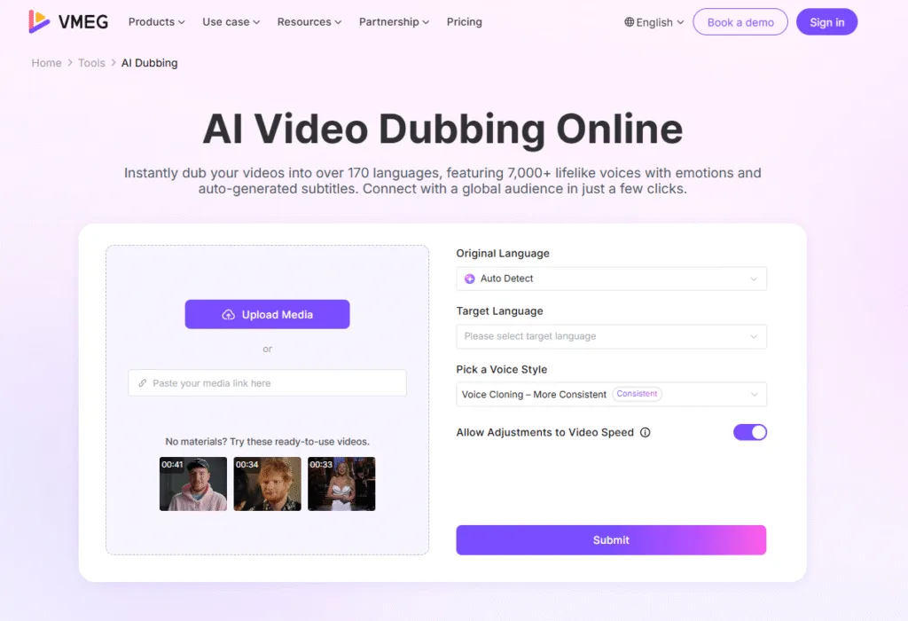 AI Video Dubbing.