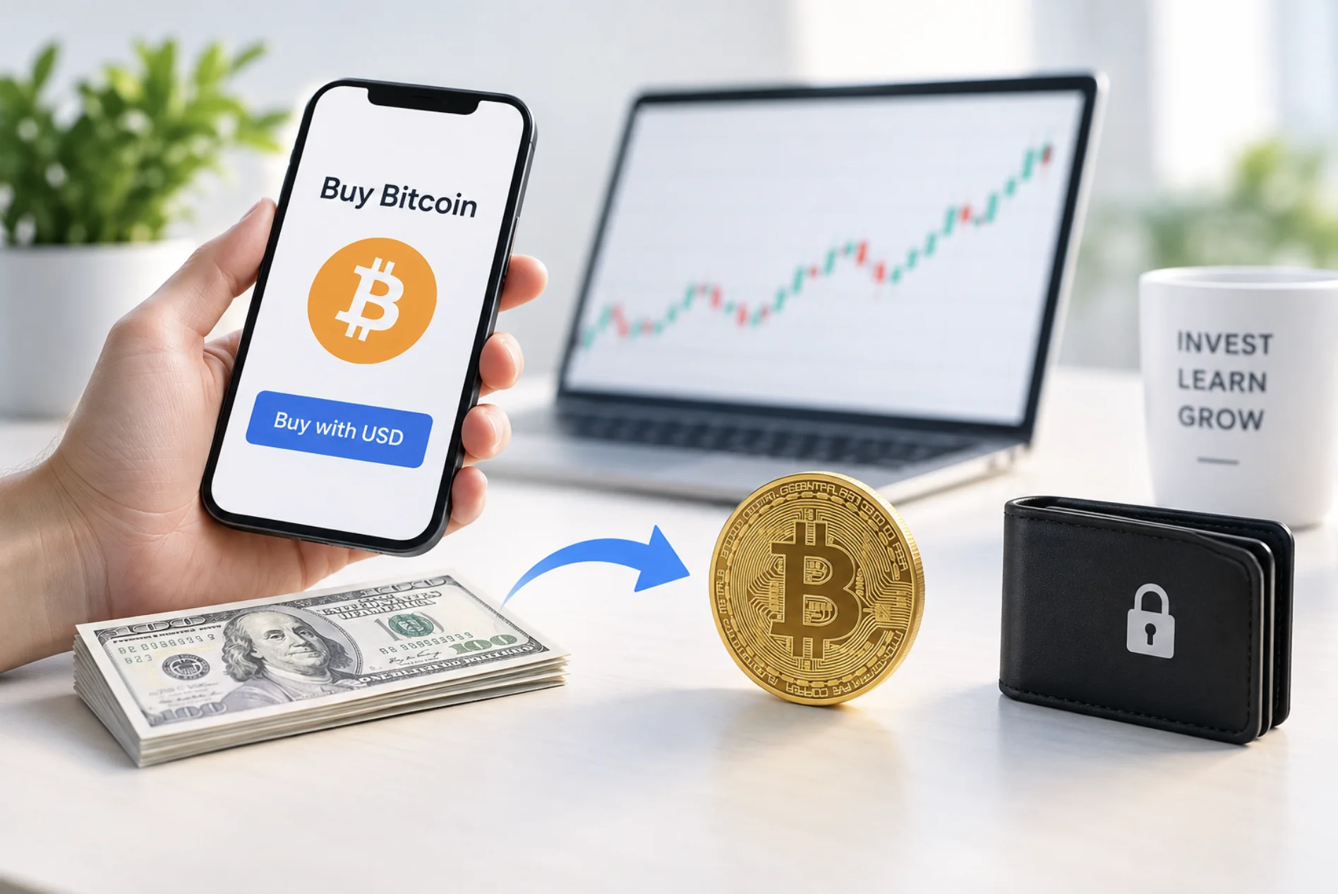 Read more about the article How to buy Bitcoin (BTC) for US dollars (USD) and become a successful crypto investor